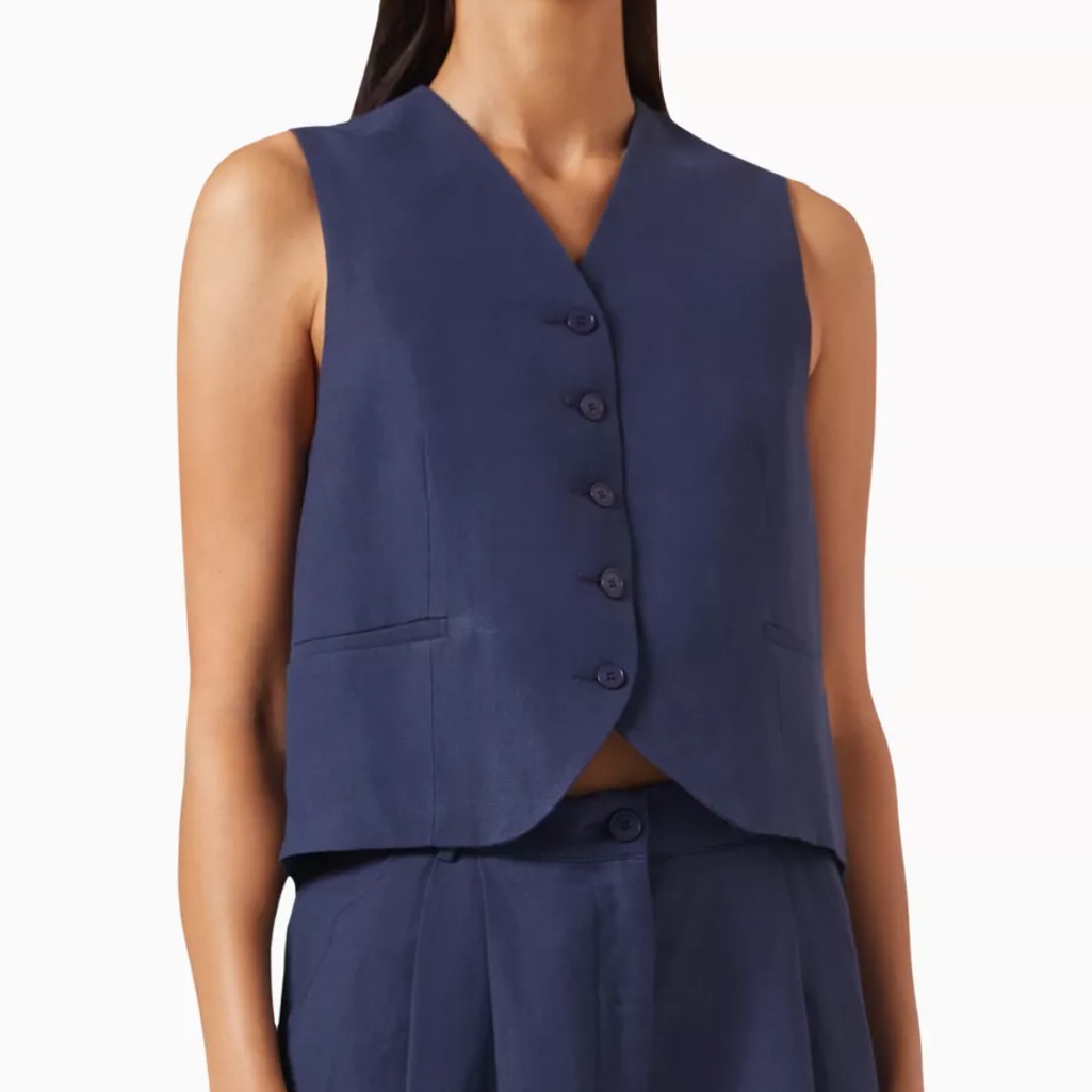 Bnwt The Frankie Shop Chelsea Vest Navy Blue